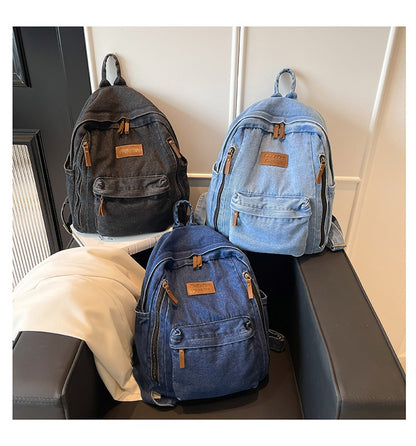 Denim Large Cap Style Backpack