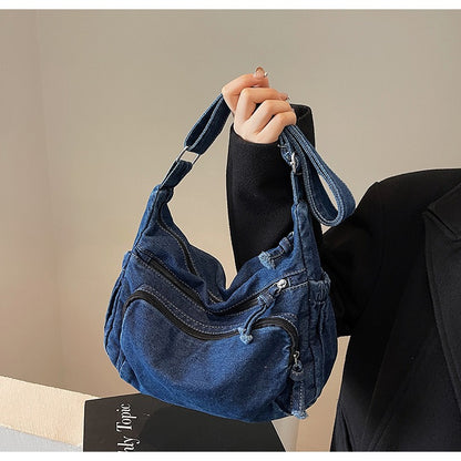 3 Layers Denim multi-pocket casual, lightweight, large capacity Bag