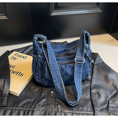 3 Layers Denim multi-pocket casual, lightweight, large capacity Bag