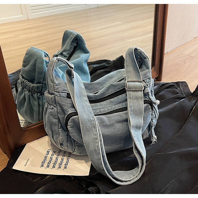 3 Layers Denim multi-pocket casual, lightweight, large capacity Bag