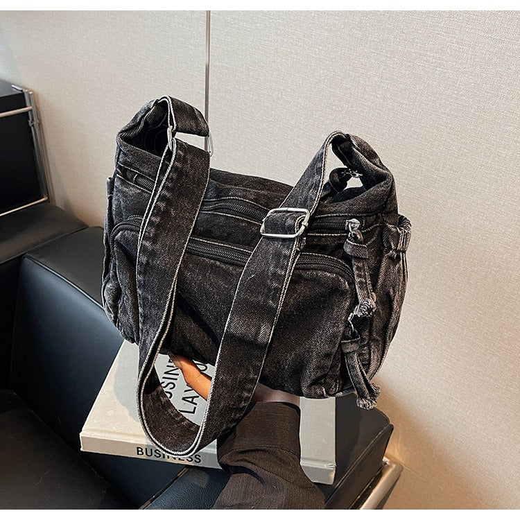 3 Layers Denim multi-pocket casual, lightweight, large capacity Bag