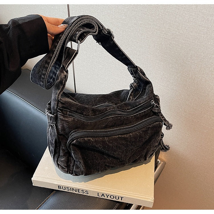 3 Layers Denim multi-pocket casual, lightweight, large capacity Bag