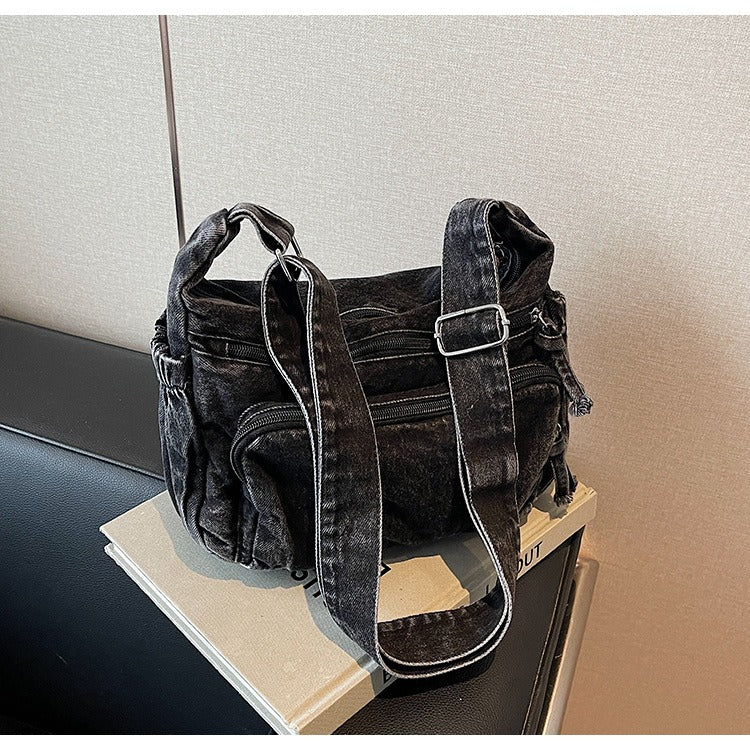 3 Layers Denim multi-pocket casual, lightweight, large capacity Bag