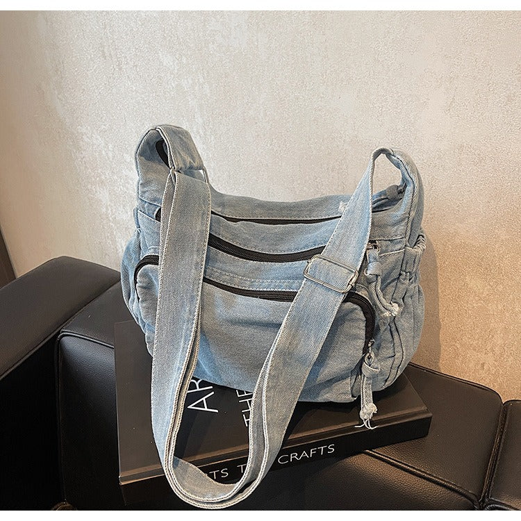 3 Layers Denim multi-pocket casual, lightweight, large capacity Bag