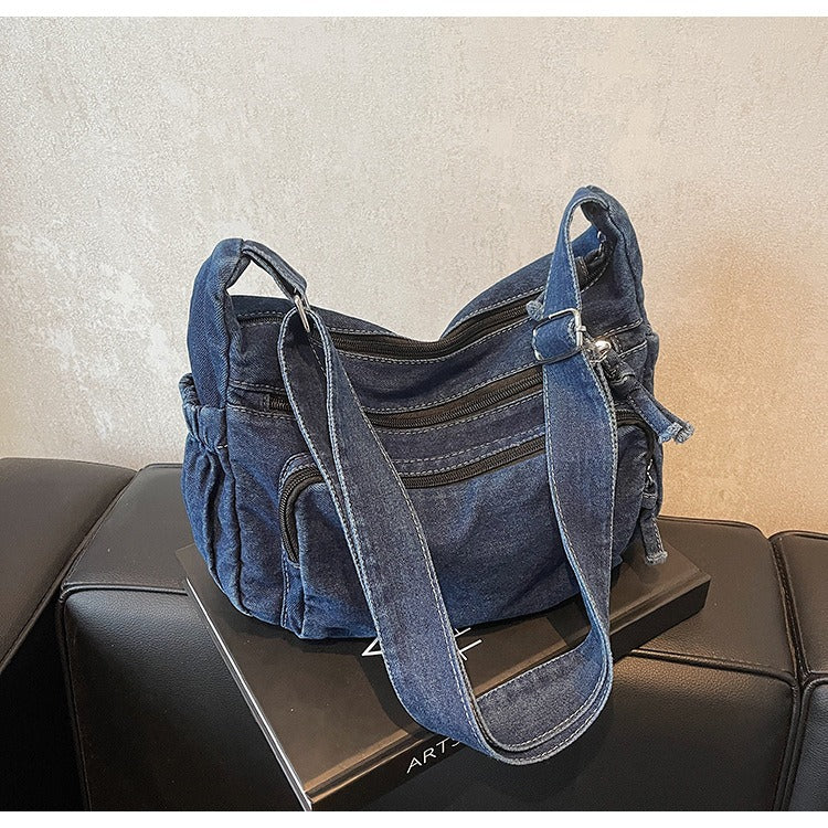 3 Layers Denim multi-pocket casual, lightweight, large capacity Bag