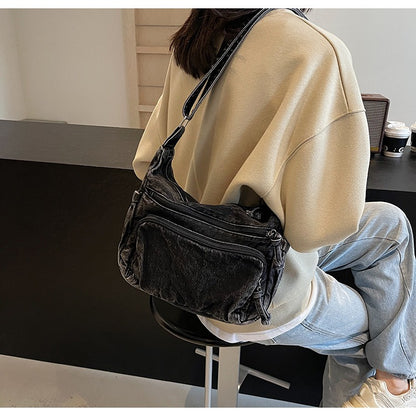 3 Layers Denim multi-pocket casual, lightweight, large capacity Bag