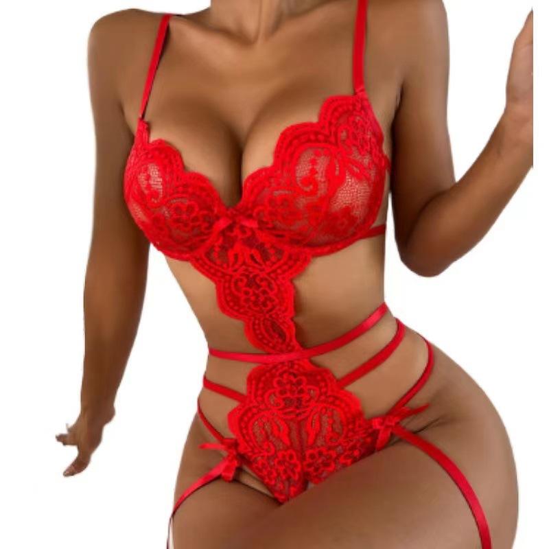 Sexy lingerie lace bodysuit sexy pajamas backless lace women tight open crotch bodysuit