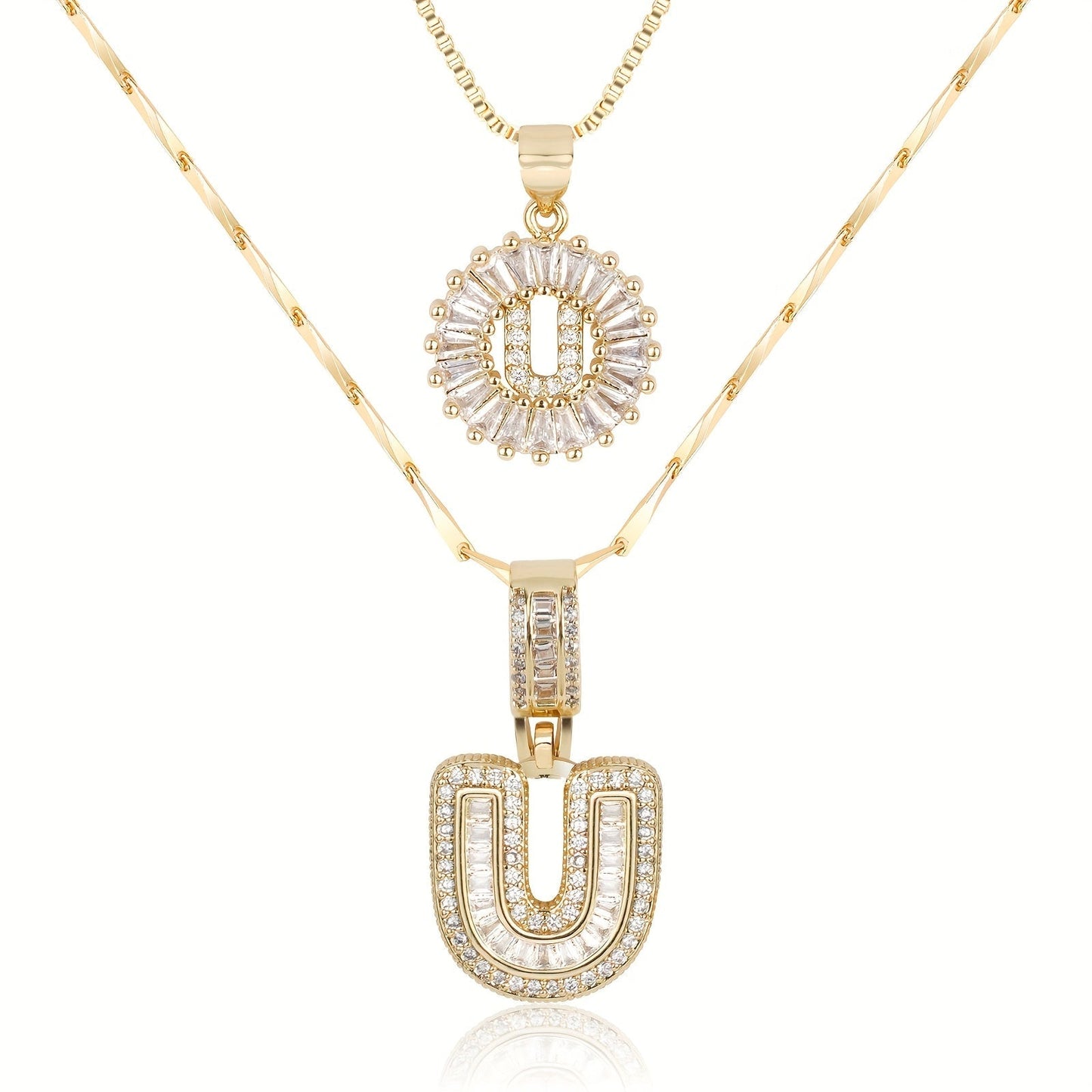BUY 1 GET 1 FREE(2 Pack)--Diamond Letter Initial Necklaces--50% OFF until 23:59!