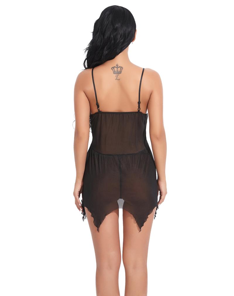 Ugreat Women Plus Size Lingerie Babydoll Dress Lace Chemise Sleepwear Mesh Nightgown with Thong V Floral Sexy night gown women Soft Womenswear