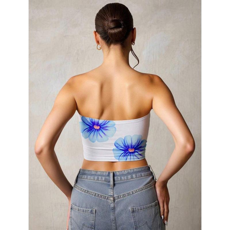 SolidTube Crop Top Fashion Fit Sleeve Womenswear Fabric Polyester Sheer Basic Minimalist