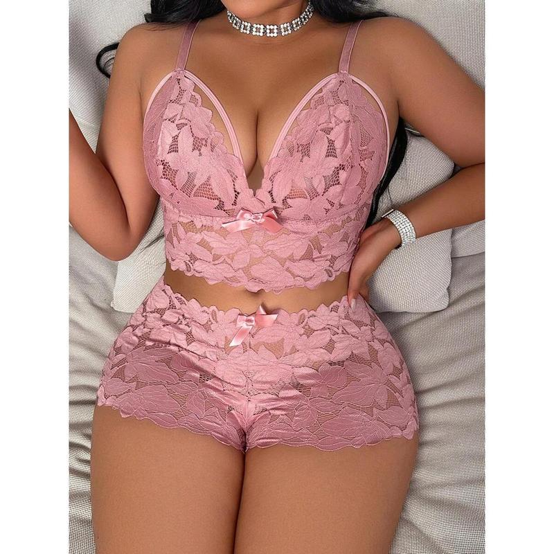 2pcs Set Sexy Plus Size Women Lace Lingerie Set Bra Fabric