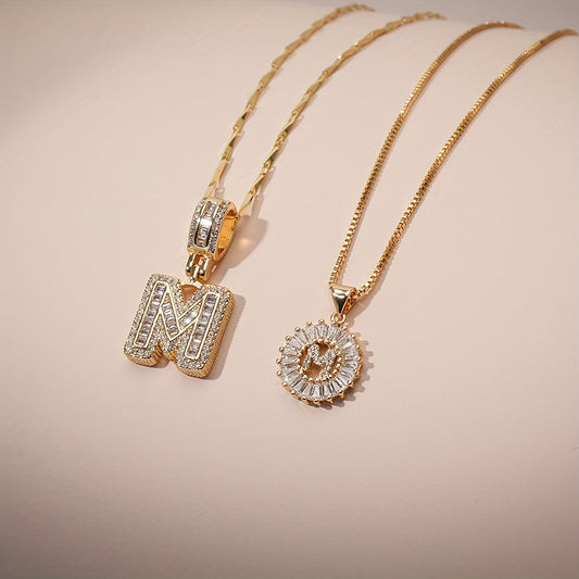 BUY 1 GET 1 FREE(2 Pack)--Diamond Letter Initial Necklaces--50% OFF until 23:59!