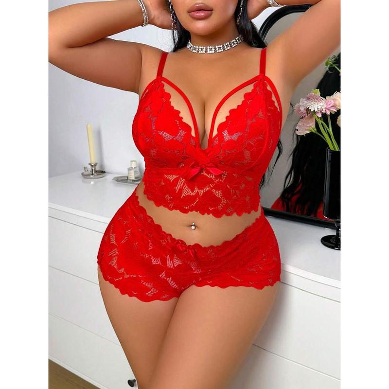 2pcs Set Sexy Plus Size Women Lace Lingerie Set Bra Fabric