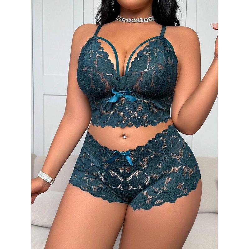 2pcs Set Sexy Plus Size Women Lace Lingerie Set Bra Fabric