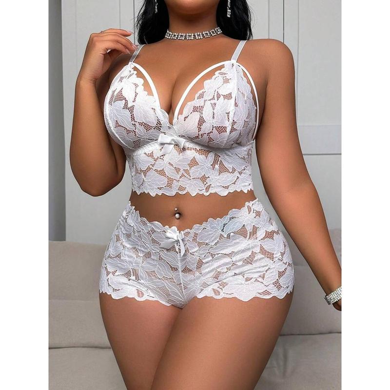 2pcs Set Sexy Plus Size Women Lace Lingerie Set Bra Fabric