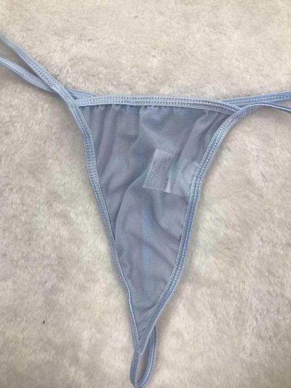 【Plus Size】 Petal Decor Sheer Mesh Cami Nightdress & Thong Sexy Lingerie Set, Romantic Criss Cross Backless Slip Nightgown & Panty, Women's Sleepwear for All Seasons