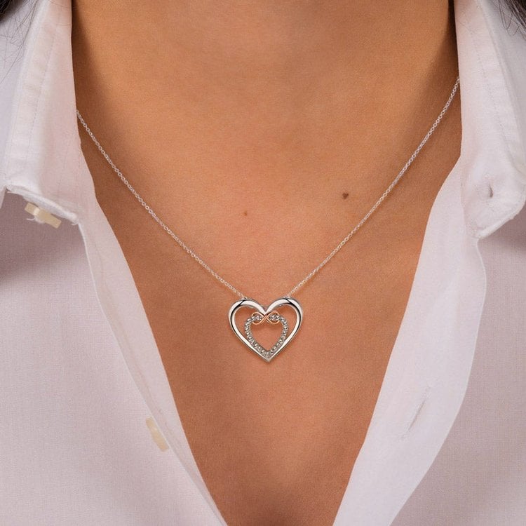 Last Day 75% OFF 🎁 For Granddaughter/Daughter 🧡-Always Keep Me in Your Heart for You are Always in Mine Two hearts Infinity Necklace