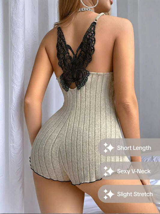 Women's Solid Color Bow Decor Cami Onesie, Casual Comfy Breathable Sleepwear for Summer, Fashion Ladies' Loungewear for Daily Wear