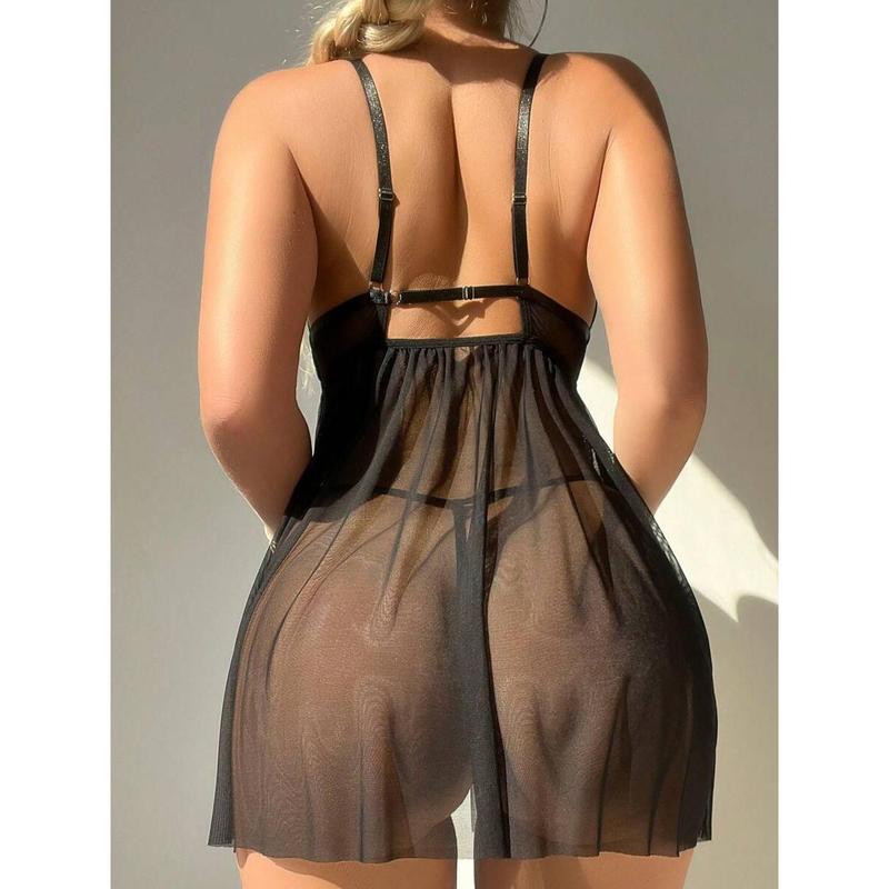 2pcs/Set Romantic Lace Patchwork Sexy Nightgown Babydoll UnderwearOuter bikini boutique go nnaw ear it now Fabric Lingerie Polyester Womenswear