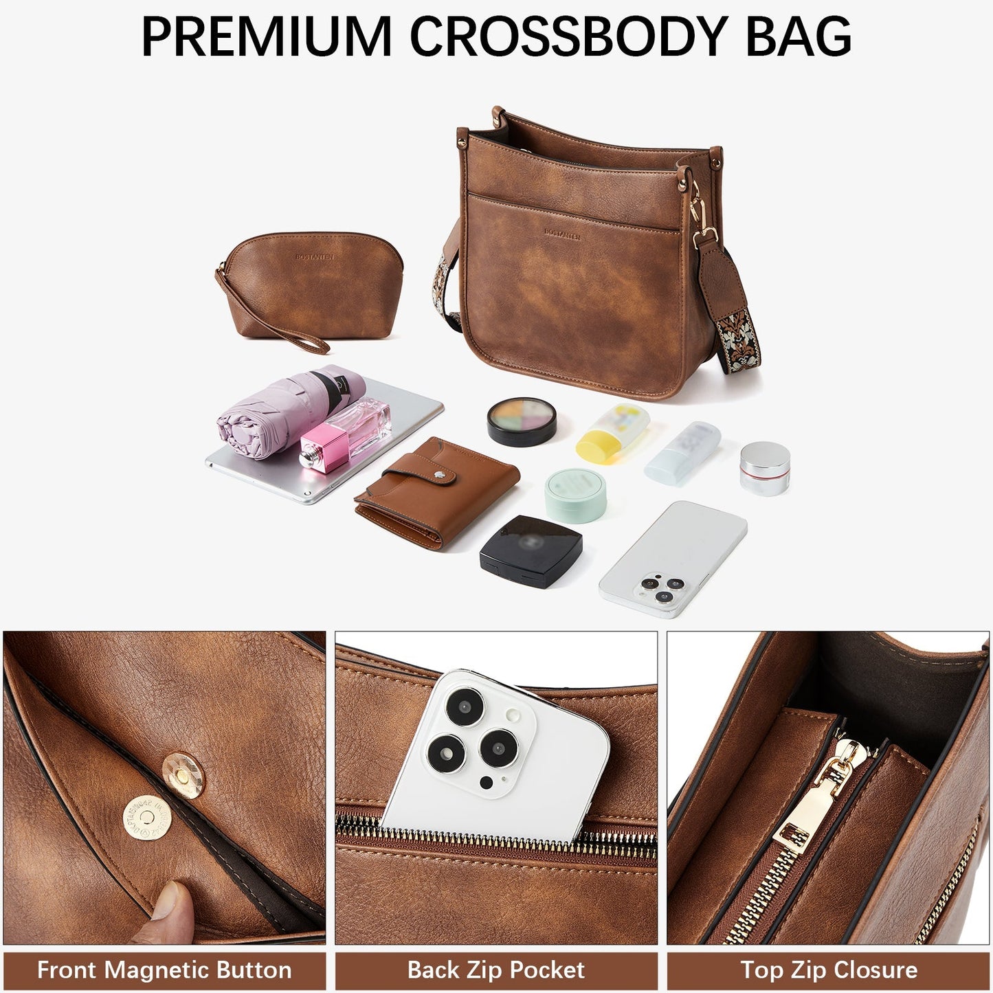 🔥Discount 70%  Lotty Floral Embroidered Leather Tote with Shoulder Strap