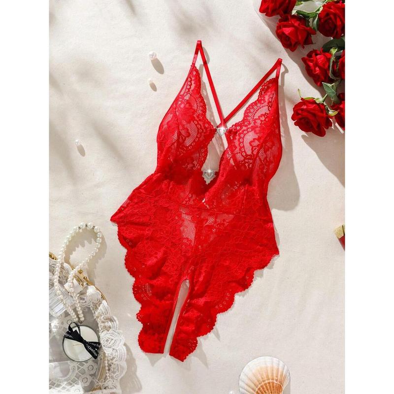 Classic Sexy Women's Sexy Lace Crotchless Lingerie Bridallingerie Fabric Womenswear Bra Panty