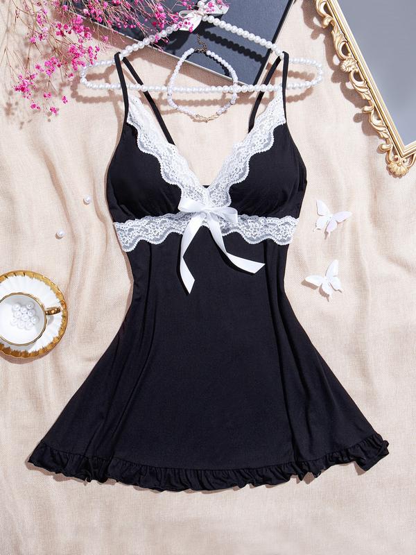 Plus Size Women's V Neck Cami Nightgown, Modal Fabric Comfortable Sleepwear, Chic Skin-Friendly Loungewear for Relaxation