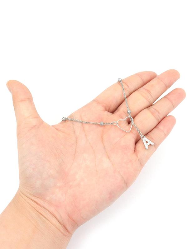 Initial necklaces for Women, Dainty Gold Letter Drop Necklace with Heart 14K Gold Plated