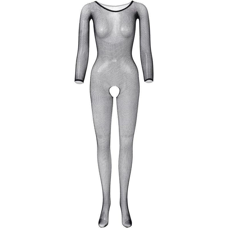 Women Lingerie Fishnet Bodysuit Sparkle Rhinestone  Mesh Teddy Lingerie One Size Womenswear Basic Fabric Formal