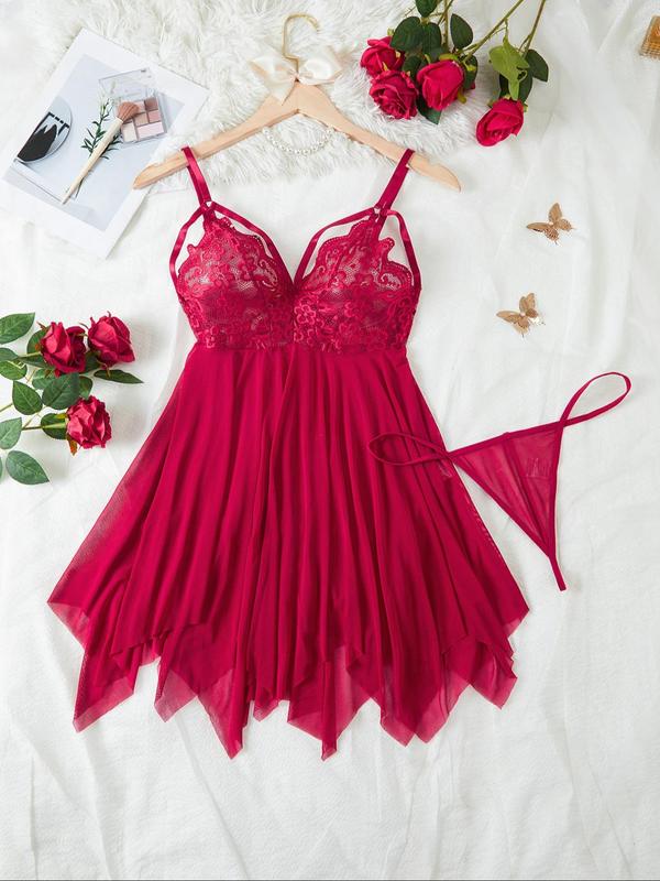 Women's Solid   Cami Nightdress & Panty Two-piece Set, Breathable Comfortable Nightgown & Panty Set, Women's Sleepwear for Summer