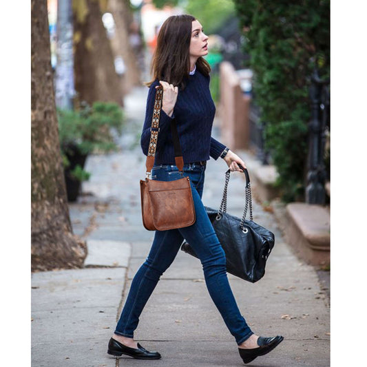 🔥Discount 70%  Lotty Floral Embroidered Leather Tote with Shoulder Strap