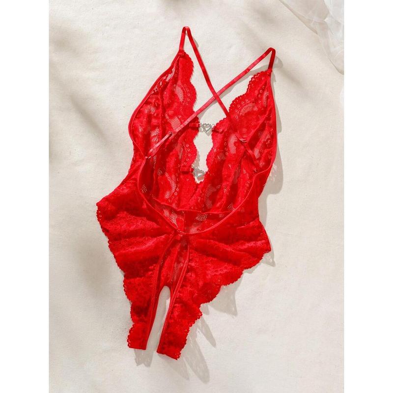 Classic Sexy Women's Sexy Lace Crotchless Lingerie Bridallingerie Fabric Womenswear Bra Panty