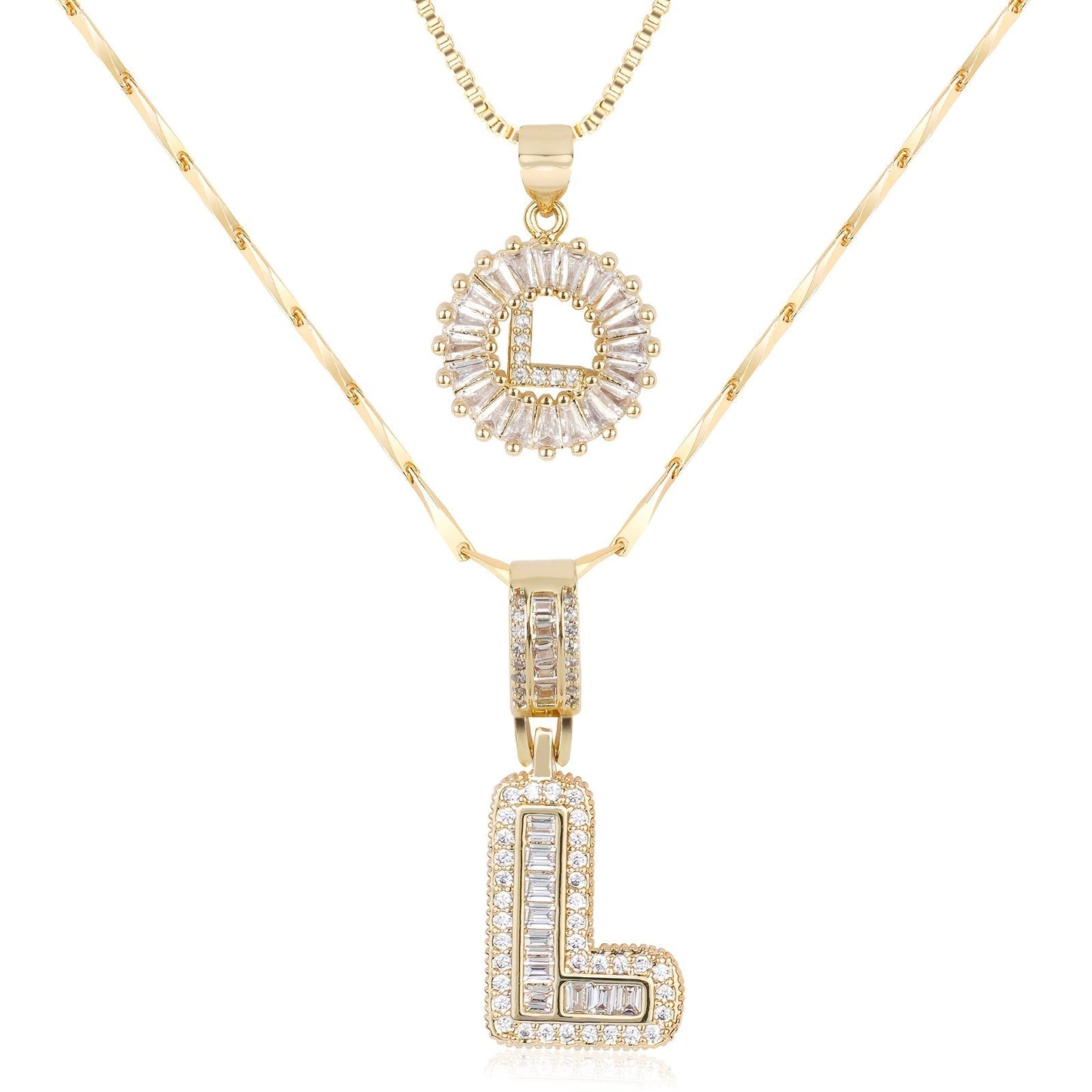 BUY 1 GET 1 FREE(2 Pack)--Diamond Letter Initial Necklaces--50% OFF until 23:59!