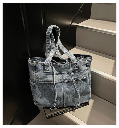 💕😘Denim large capacity tote bag