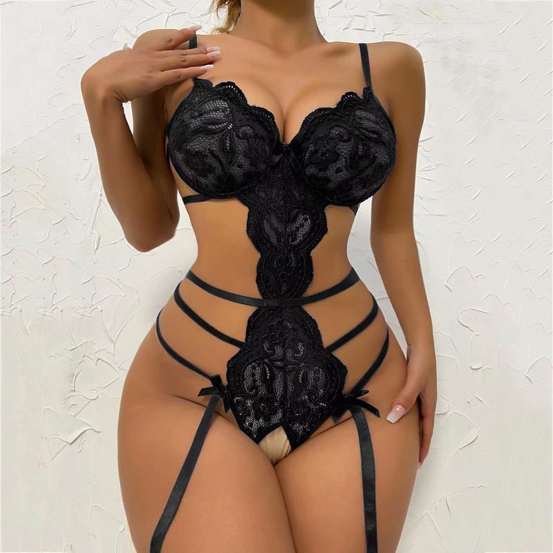 Sexy lingerie lace bodysuit sexy pajamas backless lace women tight open crotch bodysuit