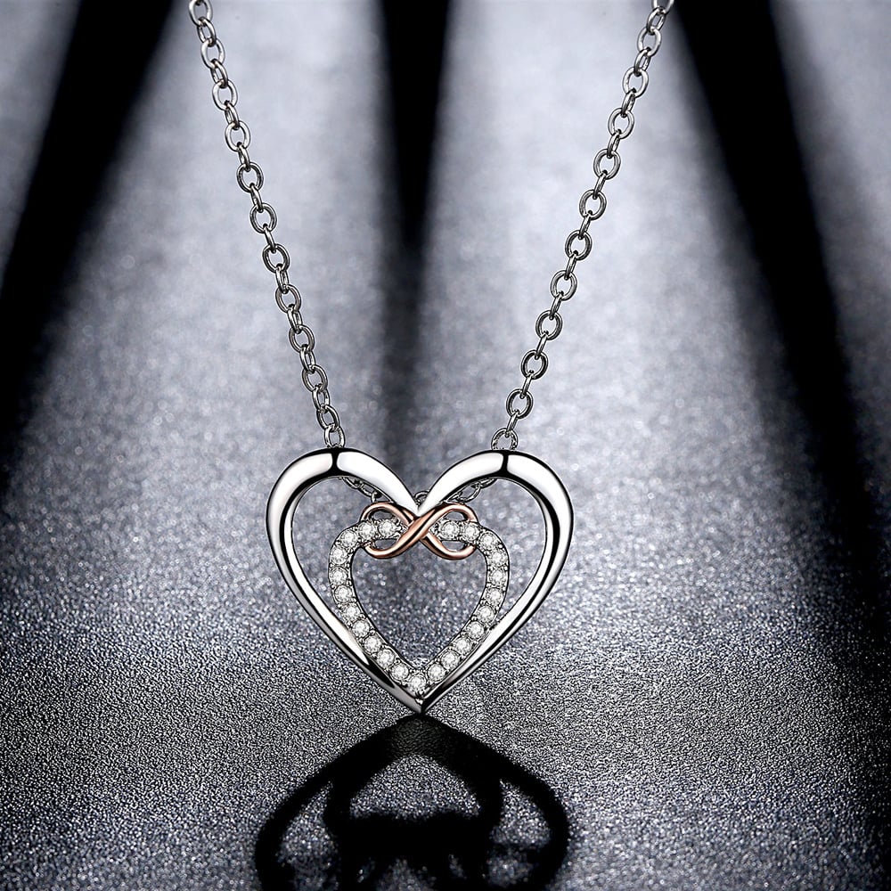 Last Day 75% OFF 🎁 For Granddaughter/Daughter 🧡-Always Keep Me in Your Heart for You are Always in Mine Two hearts Infinity Necklace