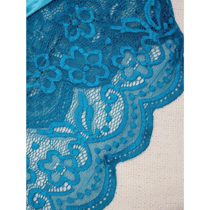 Women's Green Lace Sheer Open Crotch Bodysuit Lingerie for Sexy Wear Polyester Basic