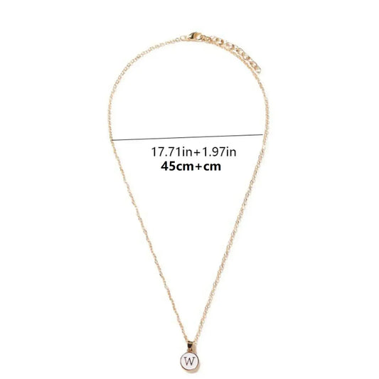 Letter Round Charm Necklace As Gift