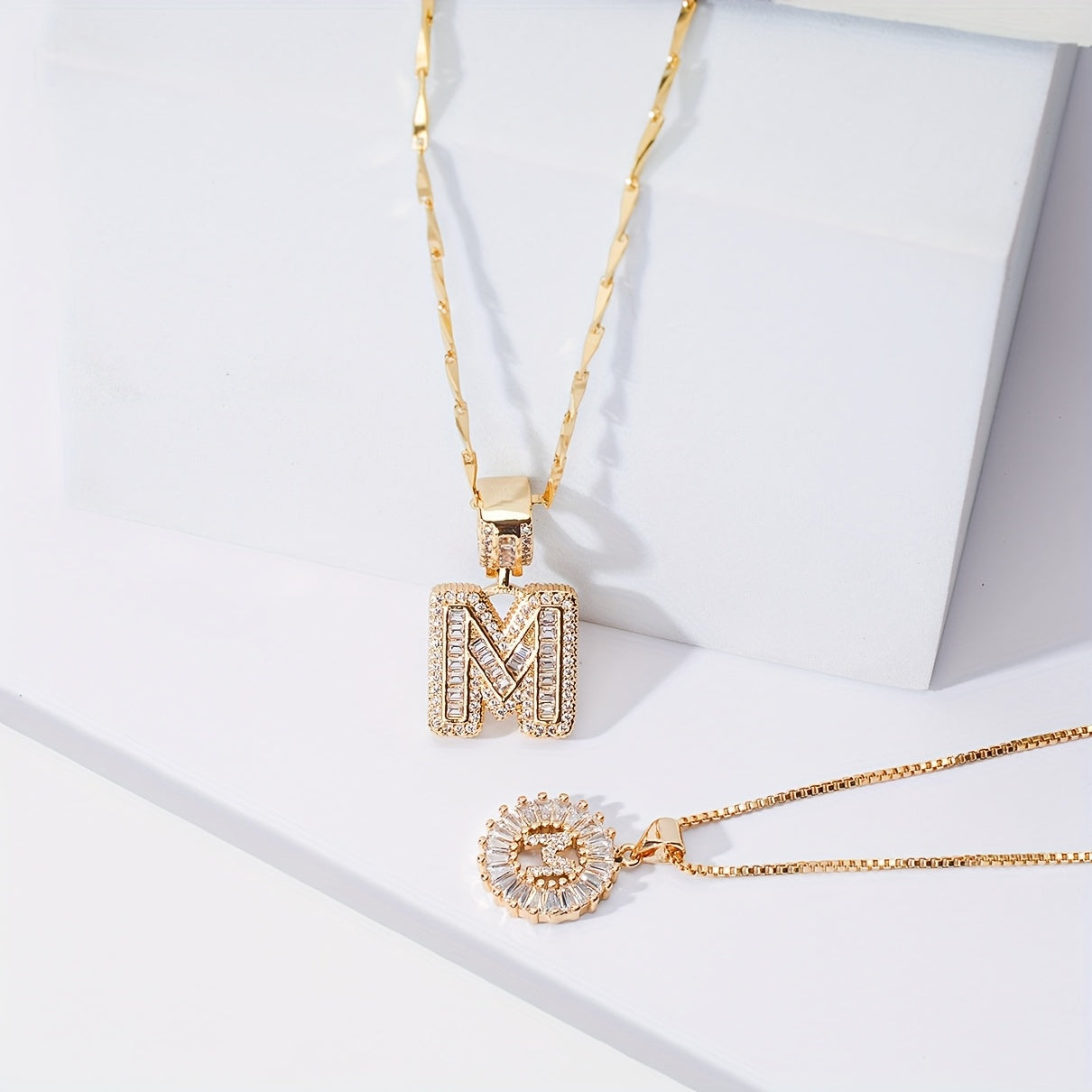 BUY 1 GET 1 FREE(2 Pack)--Diamond Letter Initial Necklaces--50% OFF until 23:59!