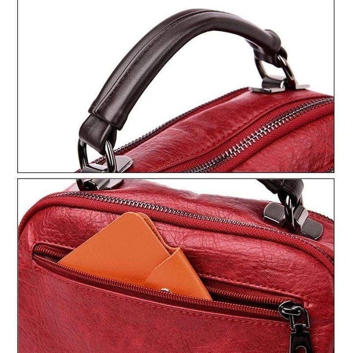 MULTI POCKETS SOFT LEATHER BAG