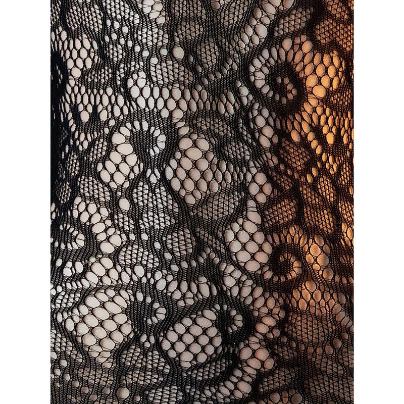 Women's seamless short-sleeved mesh dress, black leggings with lace and floral print, bold women's clothing, transparent lingerie, crotchless panties, exotic lingerie, small size, bedroom outfit Fabric Womenswear